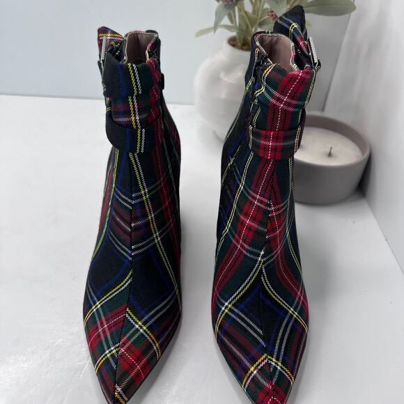 Betsey Johnson Millburn Tartan Stewart Royal Plaid Boot Women 7.5 Tried On - Picture 5 of 12